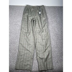 NWT Barry Bricken Felice Plaid Wool Trouser Pants Unfinished Hem Sz 10 MSRP $338